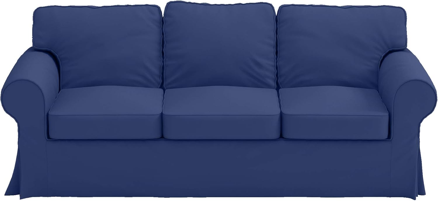 Heavy Duty UPPLAND (Not EKTORP) Sofa Cover Replacement Compatible with IKEA UPPLAND 3 Seat Sofa, Loveseat, Armchair, Sectional Corner, or Footstool Slipcover Only (Uppland 3 Cotton Blue)