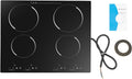 4 Burners Electric Cooktop 23' Built-in & Countertop Stove Electric Stove Top with Child Safety Lock, Timer, Touch Sensor Control,9 Heating Level, 110V Ceramic Cooktop for Hard Wire