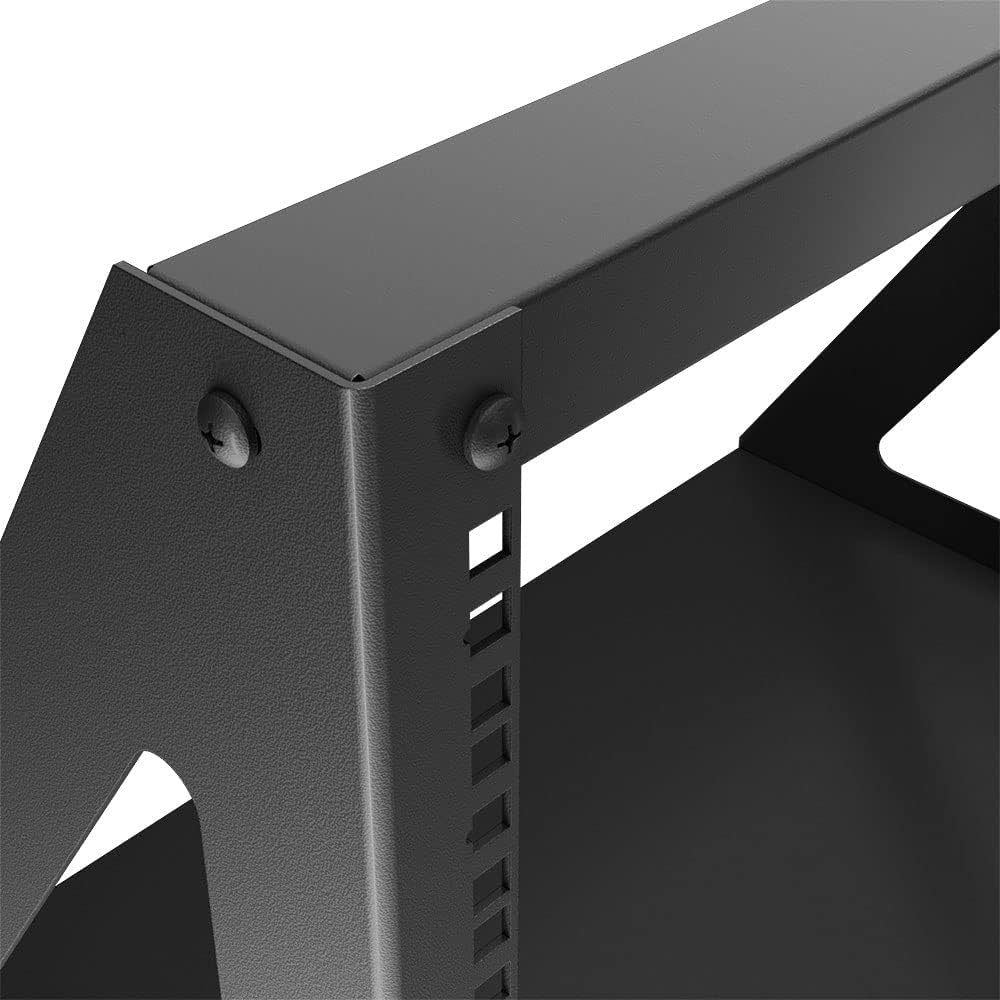 NavePoint 8U 2 Post Server Rack for 19 Inch Equipment, Freestanding Desktop Rack for AV, Networking, Data & IT Devices, Heavy Duty 2-Post Rack 8U 330lbs Weight Capacity, Black