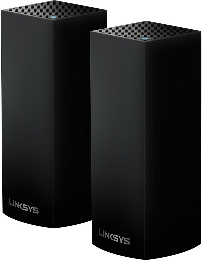 Linksys Velop Mesh Home WiFi System, 4,000 Sq. ft Coverage, 40+ Devices, Speeds up to (AC2200) 2.2Gbps, Black - WHW0302B