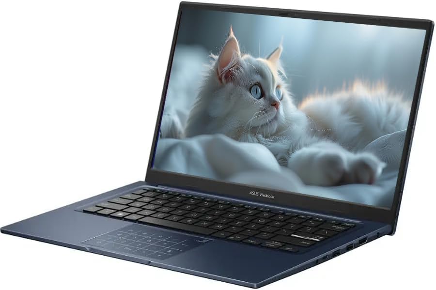 ASUS Vivobook 14(2026), 14', FHD Slim Laptop, Intel 13th Core i5-1334U, UHD Graphics, Privacy Camera, Bluetooth5.1, Windows 11 H, Quiet Blue, W/HDMI (24GB RAM | 2TB SSD)