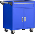 Toolbox Heavy-Duty Mobile Tool Cabinet - Industrial Steel Tool Cart with Wheels and 1 Drawers for Workshop and Repair Tool Box(Blue)