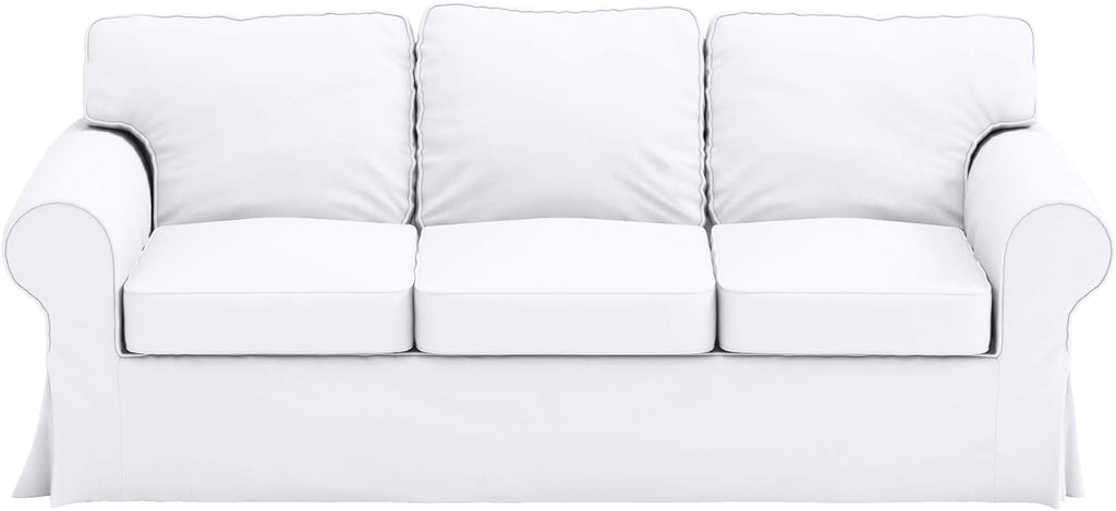Heavy Duty UPPLAND (Not EKTORP) Sofa Cover Replacement Compatible with IKEA UPPLAND 3 Seat Sofa, Loveseat, Armchair, Sectional Corner, or Footstool Slipcover Only (Uppland 3 Cotton White)