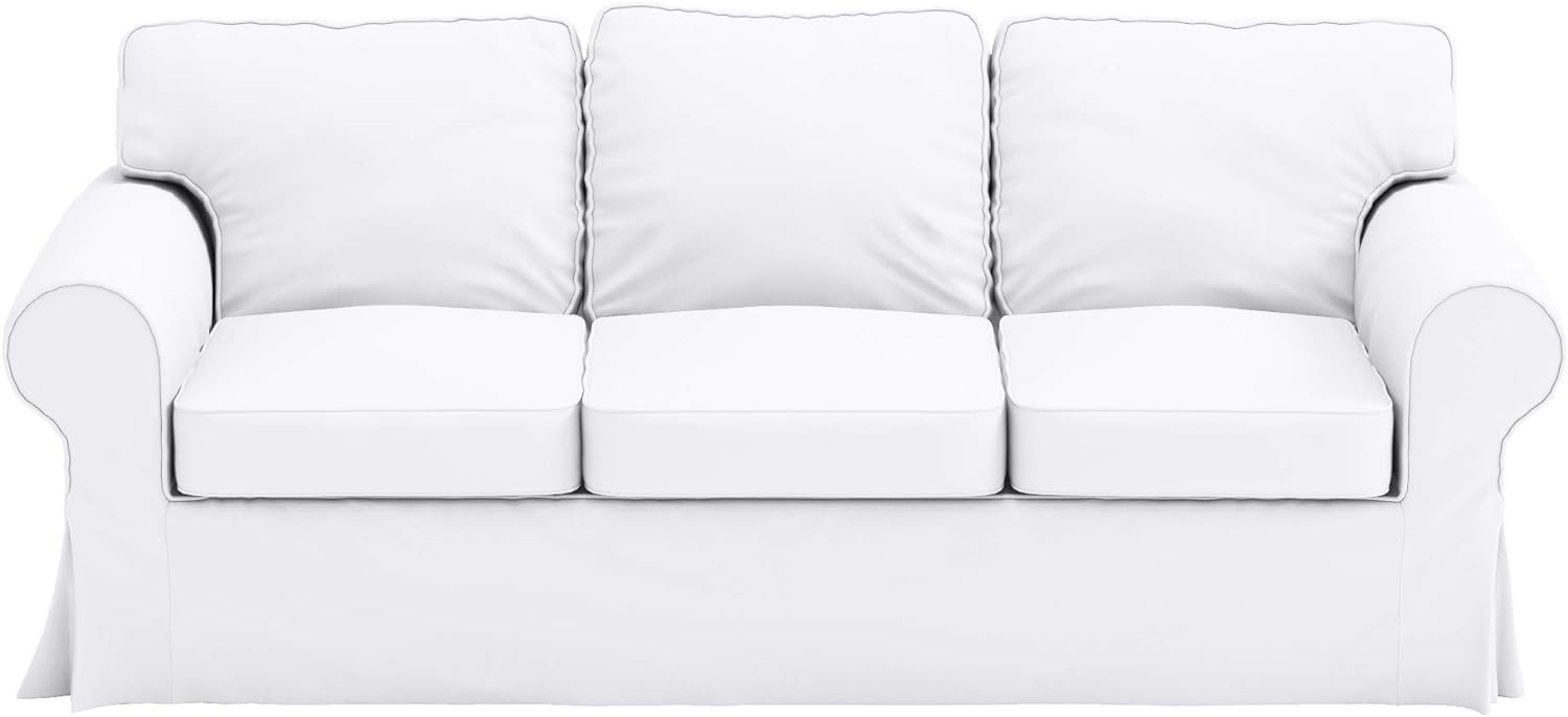 Heavy Duty UPPLAND (Not EKTORP) Sofa Cover Replacement Compatible with IKEA UPPLAND 3 Seat Sofa, Loveseat, Armchair, Sectional Corner, or Footstool Slipcover Only (Uppland 3 Cotton White)