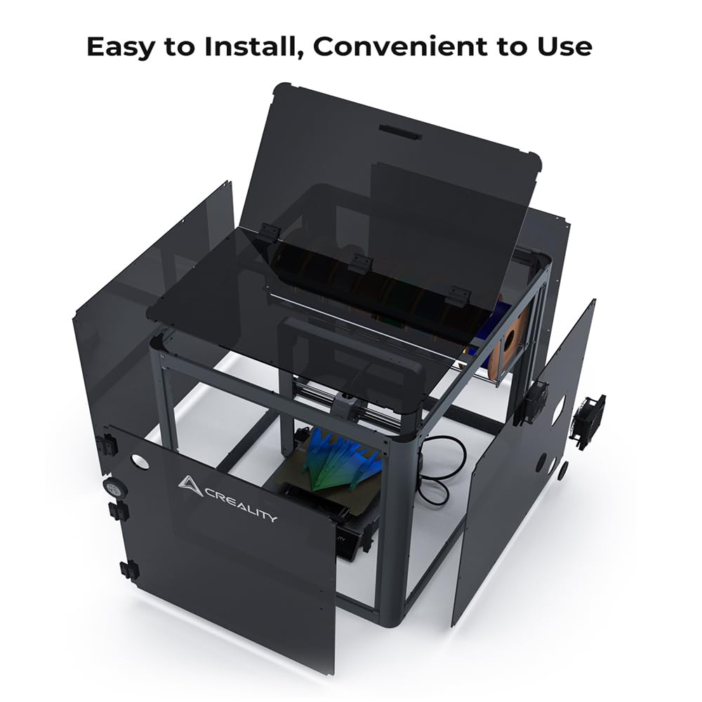 Official Creality Multifunctional Protective Cover Dustproof Sound Insulation and Noise Reduction Sturdy Frame for Ender Series and Most 3D Printer Size Within 600x700x650mm