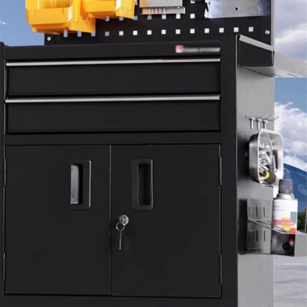 Tool Box Auto Repair Tools, Carts, Toolboxes, Tattoo Workstations, Workshops, Mobile Metal Tool Cabinets (Black) Tool Storage