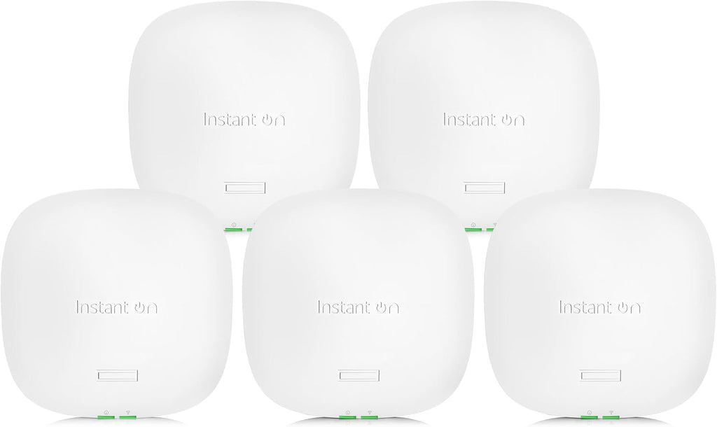 HPE Networking Instant On Access Point AP25 4x4 WiFi 6 Indoor Wireless Access Point (5 Pack) | Power Source Not Included | US Model (R9B27A-5PACK)