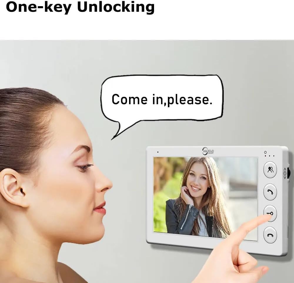 Wired Video Apartment Intercom System,2/3/4/5/6/8/10/12 Units Family 7 inch Monitor Video Door Phone Kit,Indoor Outdoor Video Doorbell,2 Way Audio for Home (1 Doorbell + 3 Monitor)