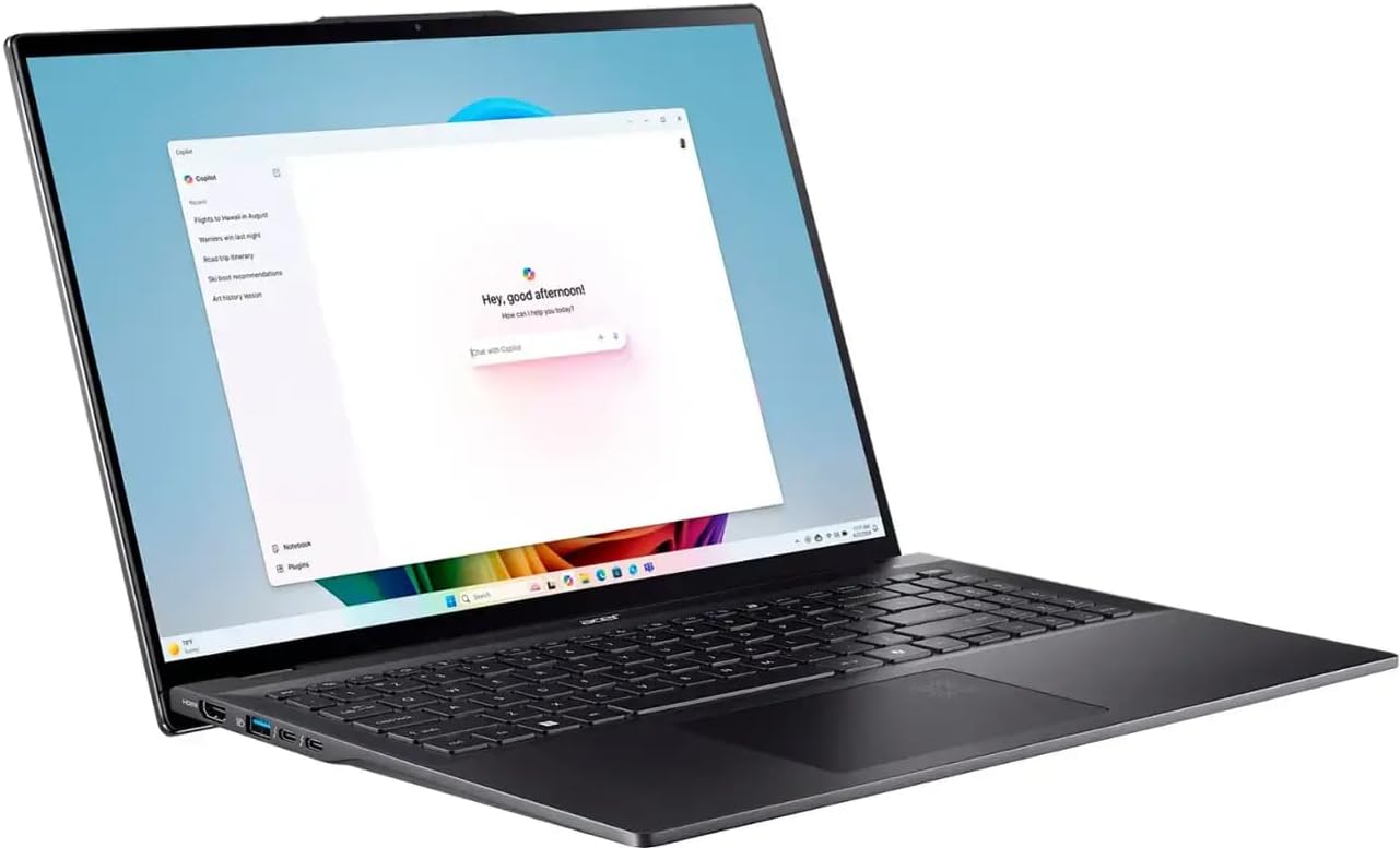 acer Swift 16 AI Laptop 2025 16' 2880x1800 OLED Touchscreen, Intel Core Ultra 7 256V, Intel Arc Graphics, 16GB LPDDR5, 1TB SSD, Backlit KB, Wi-Fi 7, 1440p QHD IR Camera, Copilot, Windows 11 Home
