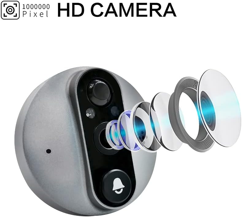 ANJIELO SMART Peephole Camera, 960P WiFi Video Doorbell Camera with Chime, Motion Detection, Night Vision, 2-Way Audio, Cloud Storage, 4.3 Inch LCD Screen Monitor, Upgrade Version