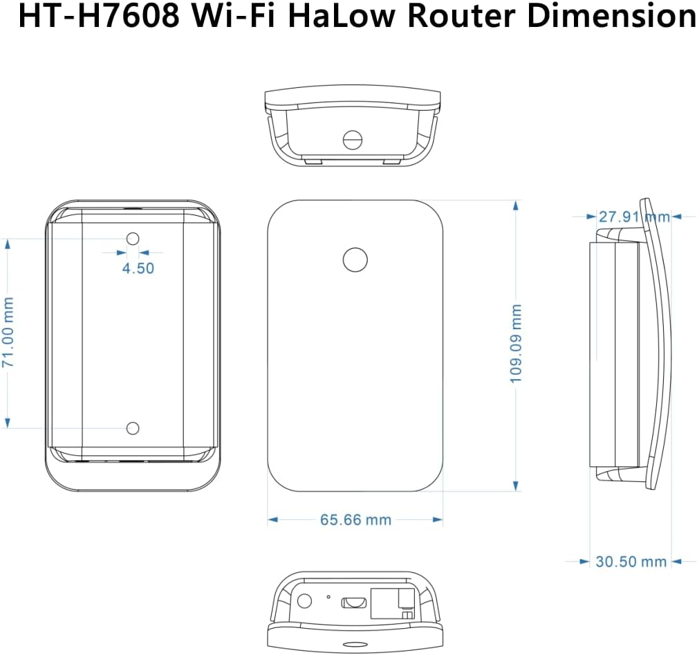 Wi-Fi HaLow Dongle IEEE 802.11ah Protocol 1km Ultra-Long-Range Wi-Fi or Ethernet Cable Lower Power Consumption Wireless Network Bridge 902-928MHz (Dongle STA+H7608)