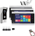 Wired Video Apartment Doorbell Intercom,1080P HD Touch Screen Monitor with Camera,7 Inch Ring Video Doorbell,TUYA WiFi Smart Home Video Intercom,Night Vision,Two-Way Audio (3 Monitor+1 Bell+2 Camera)