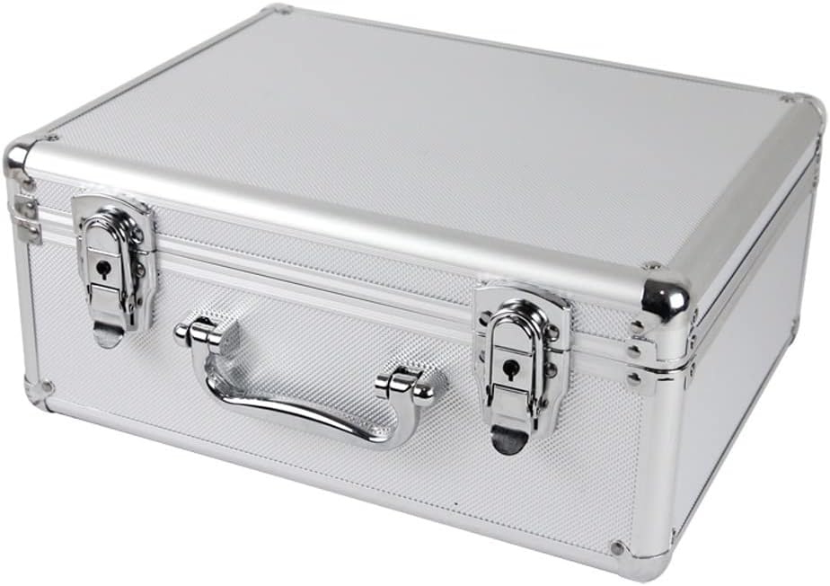 Portable Tool Box Aluminum Tool Box Black Foam Insert Suitcase Briefcase Tool Box Home Portable Tool Box Repair Tool Storage Box Small Parts Box (Color : Silver)