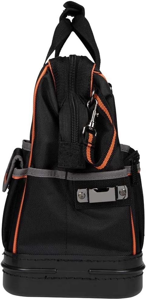 Klein Tools 55431 Tool Bag with Molded Bottom, Padded Shoulder Strap and Lighted Tool Storage with 31 Pockets