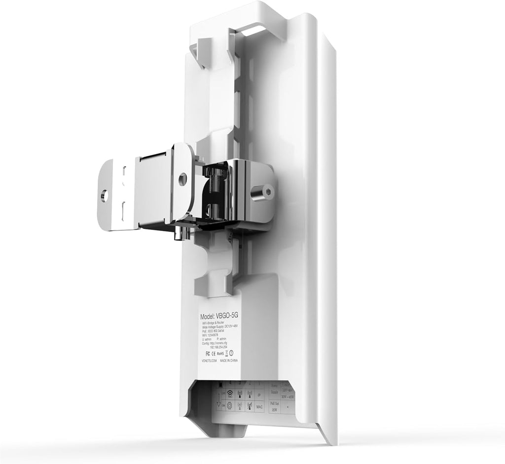 Vonets 1800Mbps Point-to-Point Wireless Bridge, 2KM Range, 5.8G WiFi Extender, Dual Gigabit Ports, PoE or DC Powered, IP65 Weatherproof, Outdoor, Building (2)