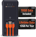 SIMO Solis Go High Speed Mobile Hotspot WiFi Power Bank with Built-in Charging Cables, 140+ Countries, No SIM Card or Contract, Multi-Carrier Network, 20 Devices, 1GB/Month Lifetime + 10GB Global Data