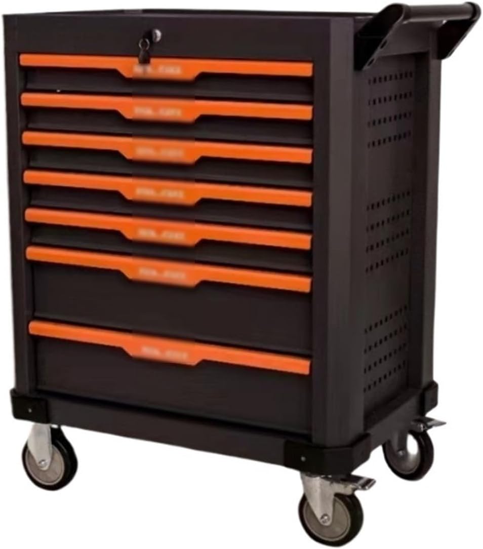 Multifunctional 7-Drawer Rolling Tool Cart w/Lock, Home Repair Tool Storage Organizer, Rolling Tool Box on Wheels, Tool Organizer Box for Garage, Warehouse & Repair Shop for Garage