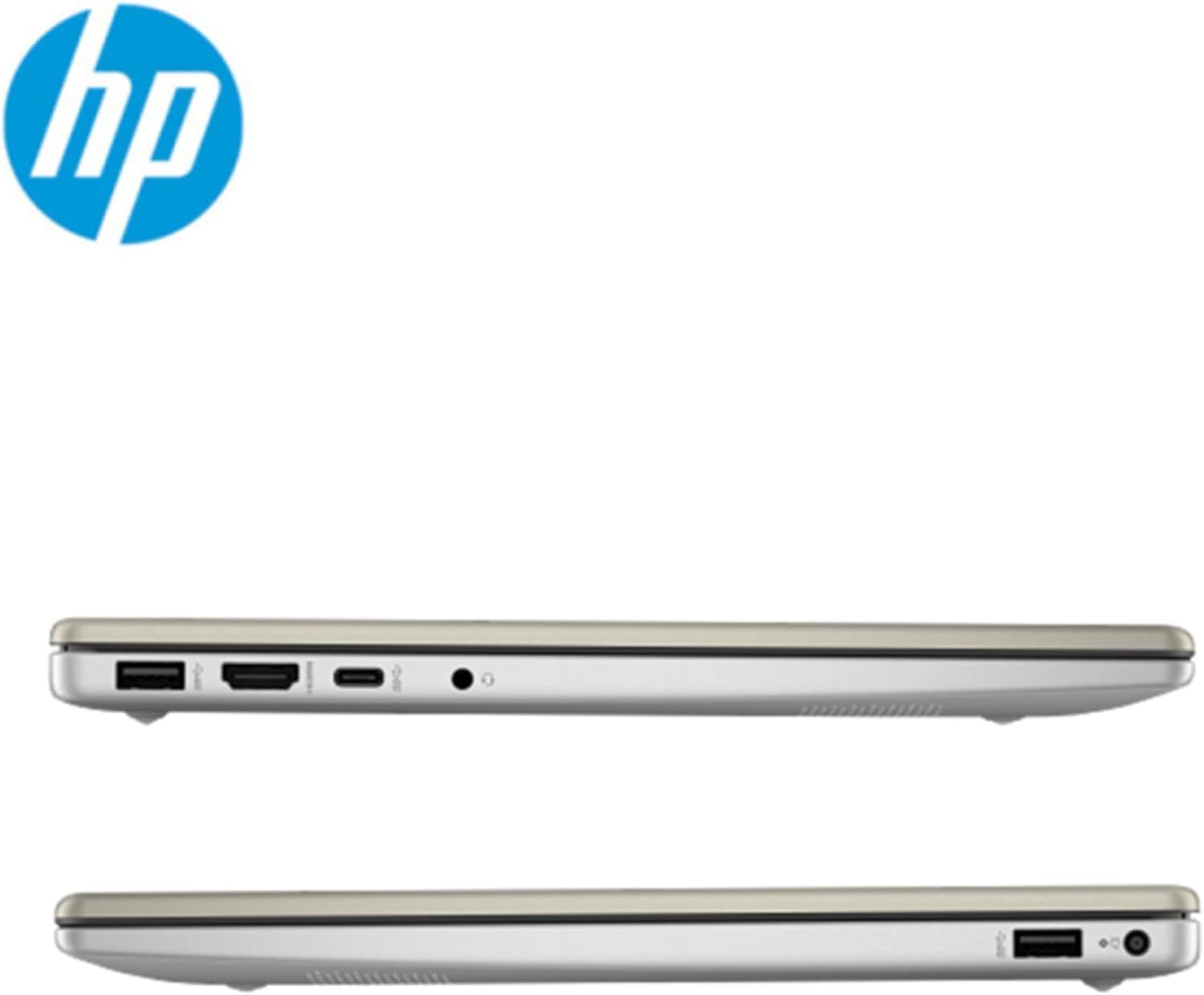 HP Ultrabook 14 Laptop with Free Microsoft 365 • 16GB RAM • Intel 4-Core CPU • 64GB SSD • Windows 11 w/o Earphones (Pale Gold)
