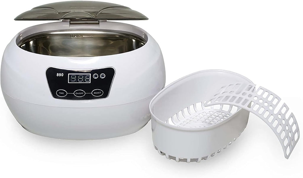 Small Household Ultrasonic Washing Machine, Digital Ultrasonic Cleaner for Jewelry Glasses Watches Ultrasound Machine Cleaning Device 40Khz 600Ml,Gray