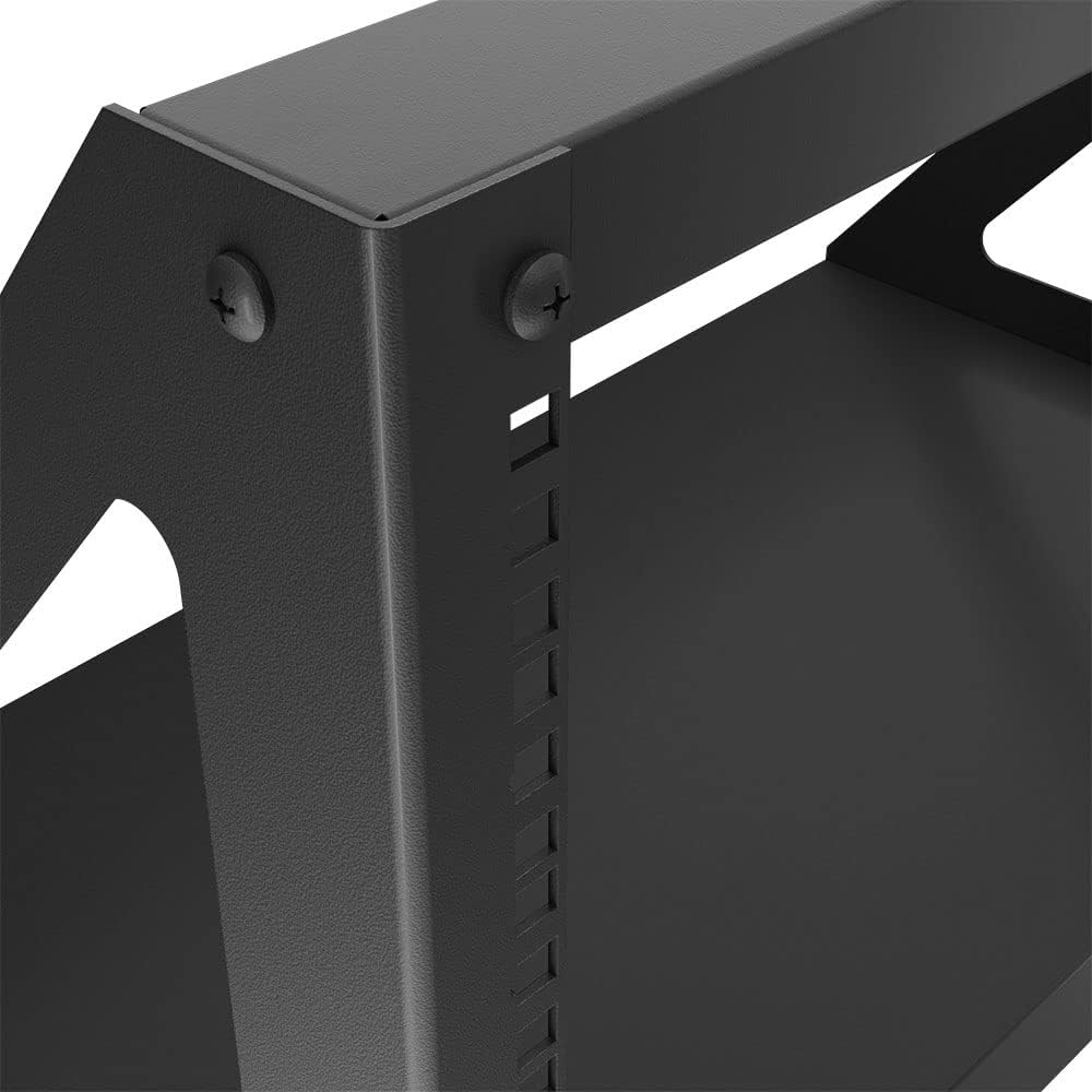 NavePoint 6U 2 Post Server Rack for 19 Inch Equipment, Freestanding Desktop Rack for AV, Networking, Data & IT Devices, Heavy Duty 2-Post Rack 6U 330lbs Weight Capacity, Black