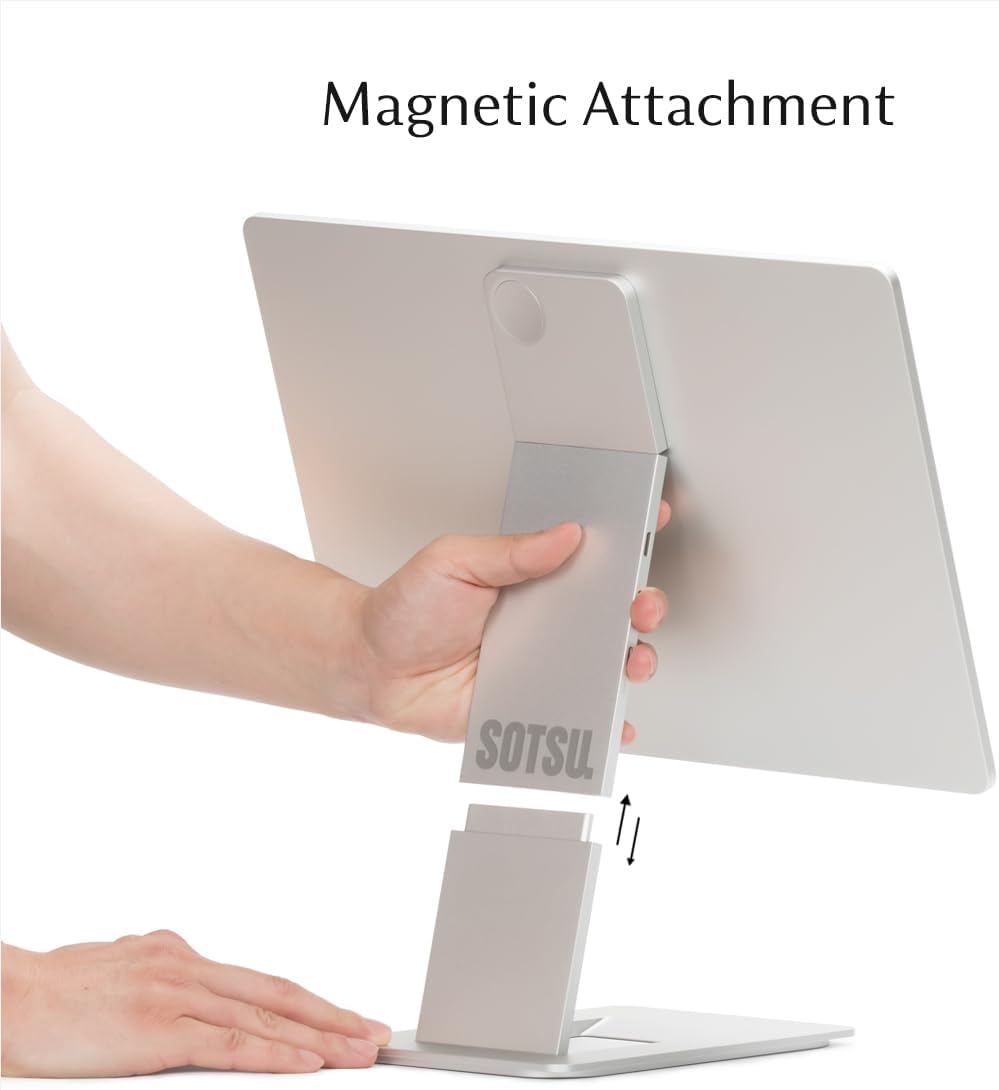 SOTSU FlipAction Elite 16' Portable Monitor | 4K | Super Compact | Pivot Rotate | 3840x2400 DCI P3 | 60Hz | 450 Nits | Full Metal CNC | Perfect Match for Mac and Windows (Silver)