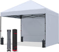 COOSHADE Pop Up Canopy Tent 8x8 with 2 Sidewalls, Outdoor Shade Instant Canopy Tents(White)