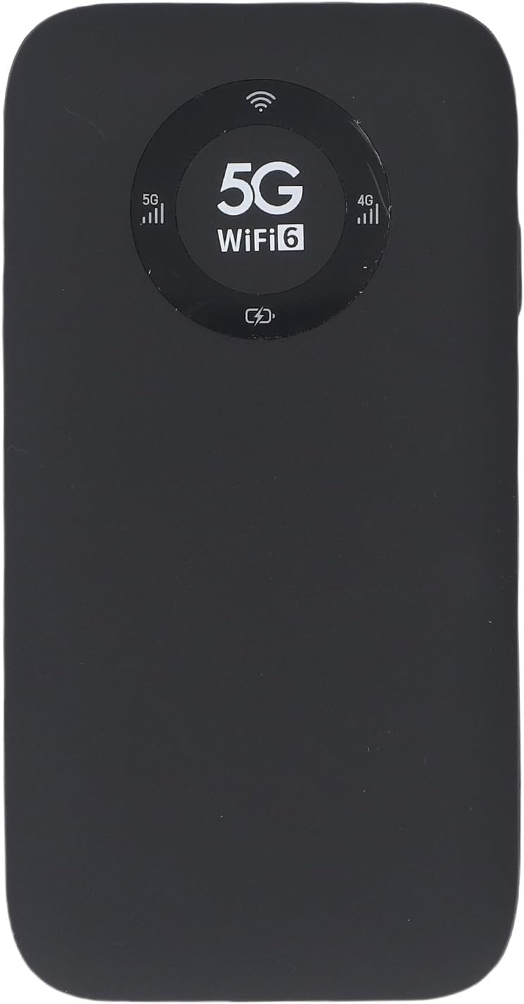 5G Mobile Hotspot, WiFi 6 16 Users Portable Wireless Router with SIM Card Slot and 7100mAh Battery, for Travel Business Outdoor Use (Black)
