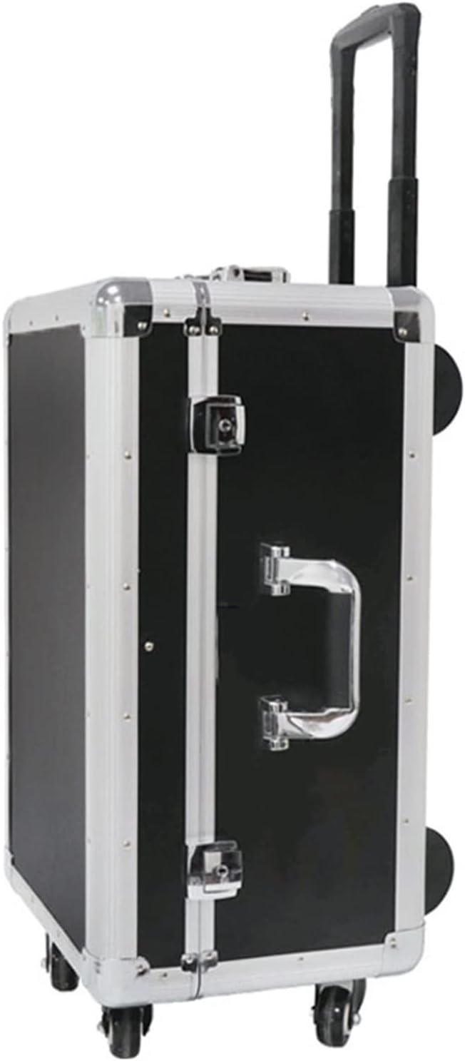 Portable Tool Box Portable Storage Tool Case Wheeled Carrying Case Equipment Storage Box with Telescoping Handle and Removable Shelves Small Parts Box (Size : M)