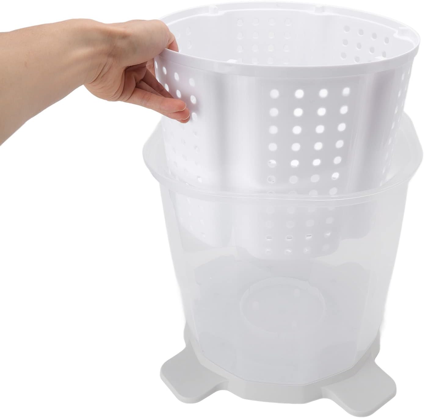 Portable Mini Washing Machine, 1200RPM Fast Dry Manual Hand Clothes Washer, Small Clothes Folding Washing Machine for Underwear Baby Clothes Socks (Nordic Grey)