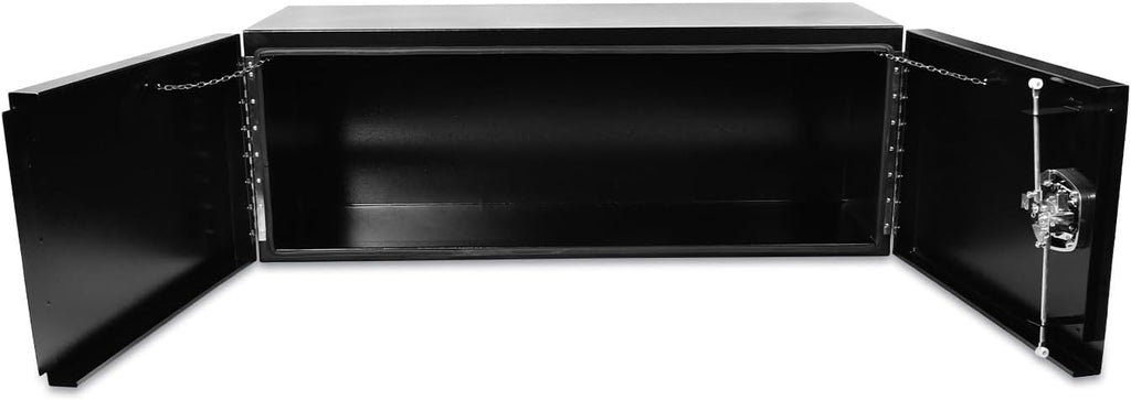 SSN 48'' Inch Black Steel Underbody Truck Box with T-Handle Latch and Barn Door,18 X 18 X 48 Inch Truck Bed Tool Box,Waterproof and Durable Toolbox,for Storage and Organization