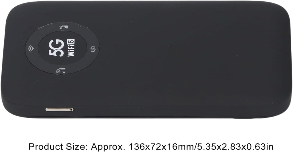 5G Mobile Hotspot, WiFi 6 16 Users Portable Wireless Router with SIM Card Slot and 7100mAh Battery, for Travel Business Outdoor Use (Black)