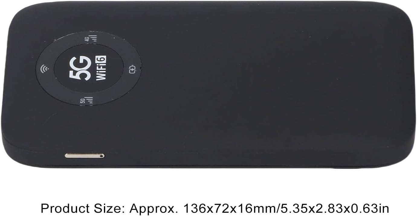 5G Mobile Hotspot, WiFi 6 16 Users Portable Wireless Router with SIM Card Slot and 7100mAh Battery, for Travel Business Outdoor Use (Black)