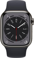 Apple Watch Series 8 [GPS + Cellular, 41mm] - Graphite Stainless Steel with Midnight Sport Band, S/M (Renewed)
