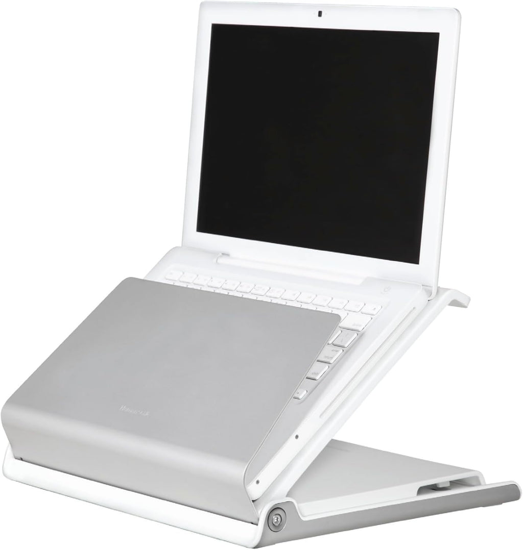 Humanscale L6 Silver Laptop Stand, Ergonomic Notebook Stand for Desk for Good Posture, 360° Swivel Adjustable Laptop Riser, Ideal Laptop Holder for Workstations or Home Offices