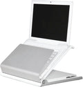 Humanscale L6 Silver Laptop Stand, Ergonomic Notebook Stand for Desk for Good Posture, 360° Swivel Adjustable Laptop Riser, Ideal Laptop Holder for Workstations or Home Offices