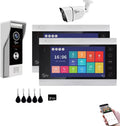 Wired Video Apartment Doorbell Intercom,1080P HD Touch Screen Monitor with Camera,7 Inch Ring Video Doorbell,TUYA WiFi Smart Home Video Intercom,Night Vision,Two-Way Audio (2 Monitor+1 Bell+1 Camera)