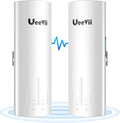 Wireless Bridge Point to Point Outdoor: UeeVii CPE450 5.8G 3Km Long Range Wi-Fi Bridge for Extend Network to Barn and Surveillance Range - Work with Starlink, 14dBi MIMO Antenna,48V POE Powered, 2pcs