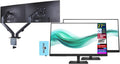 HP Series 3 Pro 27' FHD IPS Monitor with 5ms Response Time, Anti Glare, Flicker Free, VESA Mount (100 x 100 mm), Displayport, HDMI, Black Color 2 Pack with DKZ Hub & ErgoFlexy Dual Monitor Mount