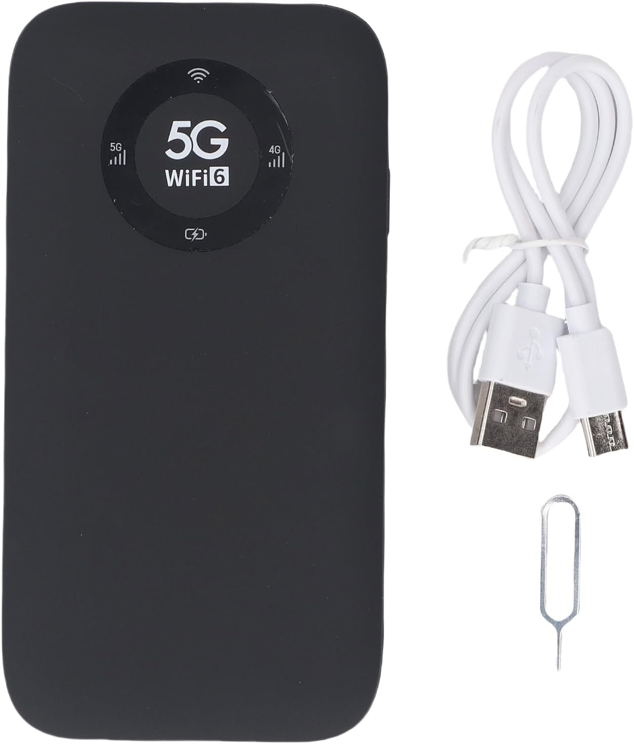 5G Mobile Hotspot, WiFi 6 16 Users Portable Wireless Router with SIM Card Slot and 7100mAh Battery, for Travel Business Outdoor Use (Black)