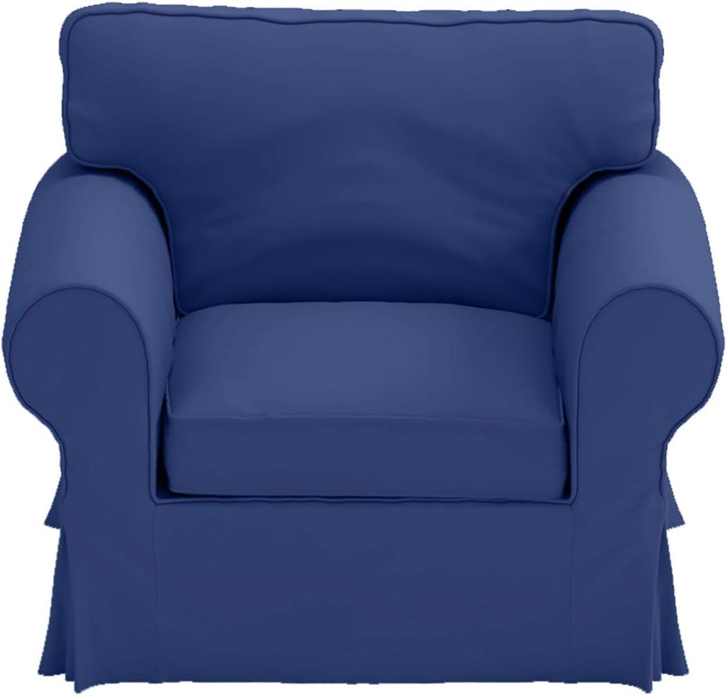 Heavy Duty UPPLAND (Not EKTORP) Sofa Cover Replacement Compatible with IKEA UPPLAND 3 Seat Sofa, Loveseat, Armchair, Sectional Corner, or Footstool Slipcover Only (Uppland Chair Cotton Blue)