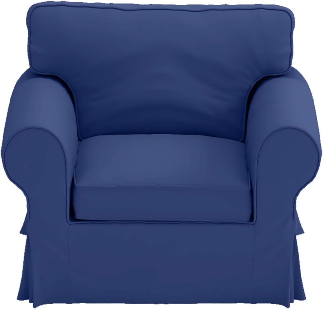 Heavy Duty UPPLAND (Not EKTORP) Sofa Cover Replacement Compatible with IKEA UPPLAND 3 Seat Sofa, Loveseat, Armchair, Sectional Corner, or Footstool Slipcover Only (Uppland Chair Cotton Blue)