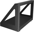 NavePoint 6U 2 Post Server Rack for 19 Inch Equipment, Freestanding Desktop Rack for AV, Networking, Data & IT Devices, Heavy Duty 2-Post Rack 6U 330lbs Weight Capacity, Black