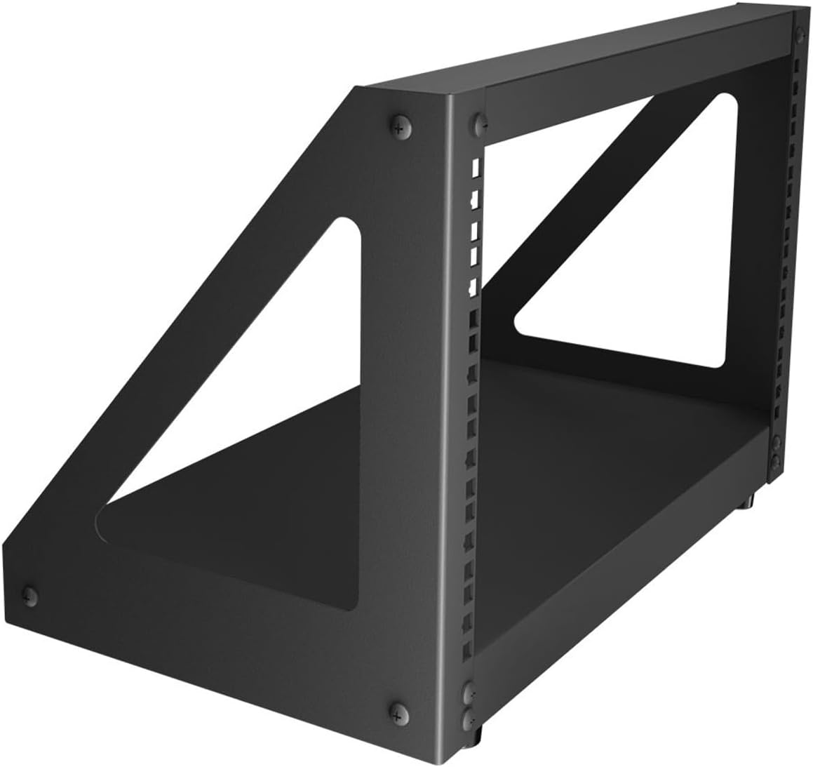 NavePoint 6U 2 Post Server Rack for 19 Inch Equipment, Freestanding Desktop Rack for AV, Networking, Data & IT Devices, Heavy Duty 2-Post Rack 6U 330lbs Weight Capacity, Black