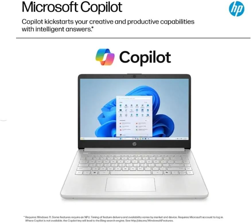 HP 2025 Student Business Laptop, Intel Processor N150(up to 3.6 GHz), 16G RAM, 128GB Storange, 14 Inch LED Screen,1 Year Office 365, Windows 11 Home,Silver,w/BTP Accessories