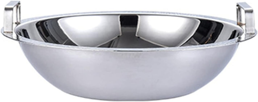 Hot Pot Stainless Steel Hot Saucepan Cooker Shabu Shabu Hot Pots for Induction Cooktop Gas Stove (Color : Silver Size : 34cm) (Silver 26cm)