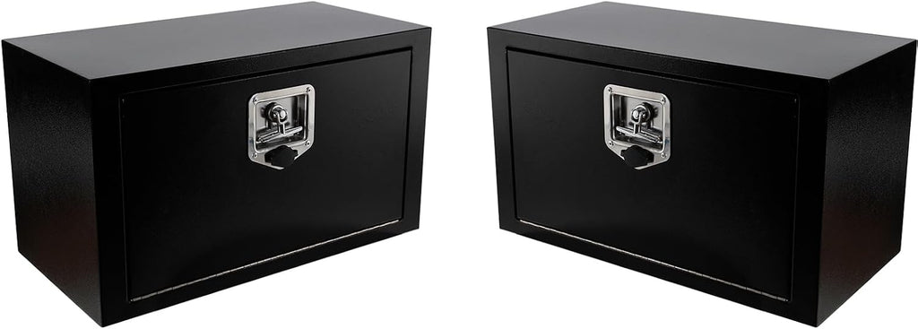 24 Inch Underbody Tool Boxes Set of 2,Underbody Truck Box w/T-Handle Latch and keys for Pickup Truck,Utility Tractor,RV,Waterproof Tool Chest For Storage & Organization-24 × 12 × 14 inch