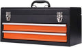 Portable Tool Box Tool Box Organizer Steel Tool Box Drawer Roller Tool Box Household Tools and Storage Metal Box（Orange and Black） Small Parts Box (Size : 2 Drawers)