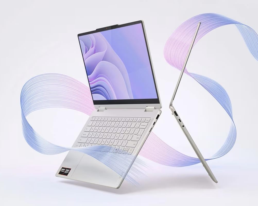 Lenovo Yoga 7 2-in-1 2025 Copilot+ PC with 14' OLED HDR 500 True Black 100% DCI-P3 Touchscreen, AMD Ryzen AI 7 350 Processor, 16GB LPDDR5X-7500MT/s Memory, 1TB SSD, Wi-Fi 7, Yoga Pen, and Win11 Pro