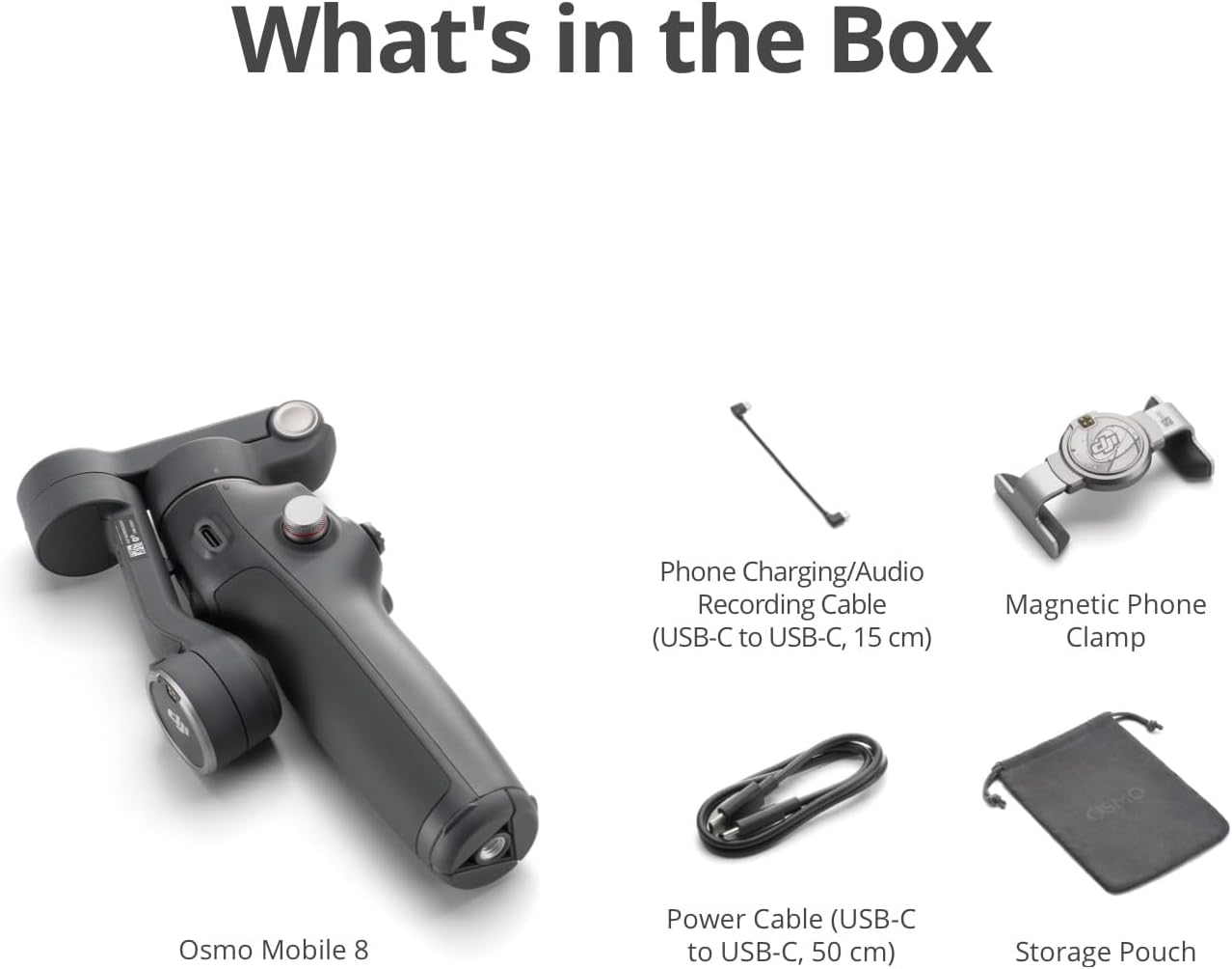 DJI Osmo Mobile 8 Standard Combo, Gimbal Stabilizer for Phone, AI Native Tracking, 360° Pan Rotation, Built-in Extension Rod & Tripod, 10h Battery, Extension Rod, Robust 3-Axis Stabilization