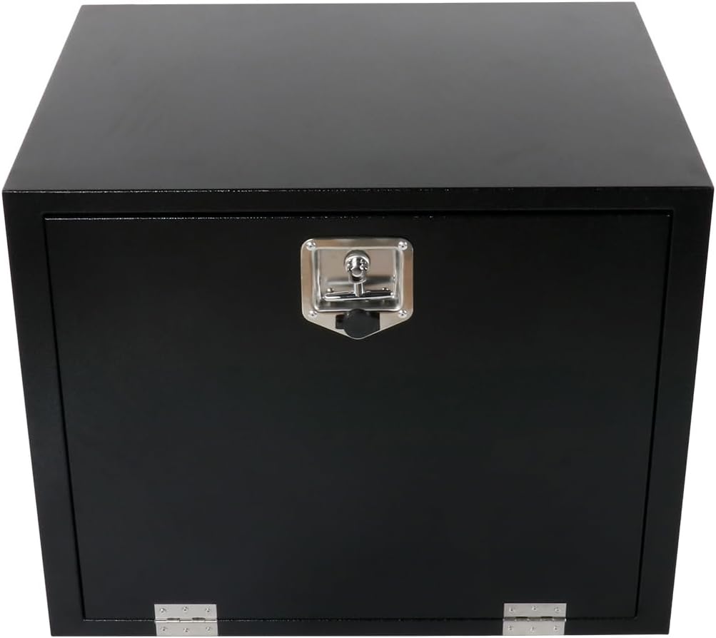 30'' Inch Steel Underbody Truck Tool Box & T-Handle Latch Heavy Duty For Trucks Trailers RV ATV Pickup Trucks Flatbeds Organization Storage Job Tool Chest -30'(L) x 24'(W) x 24'(H) Black